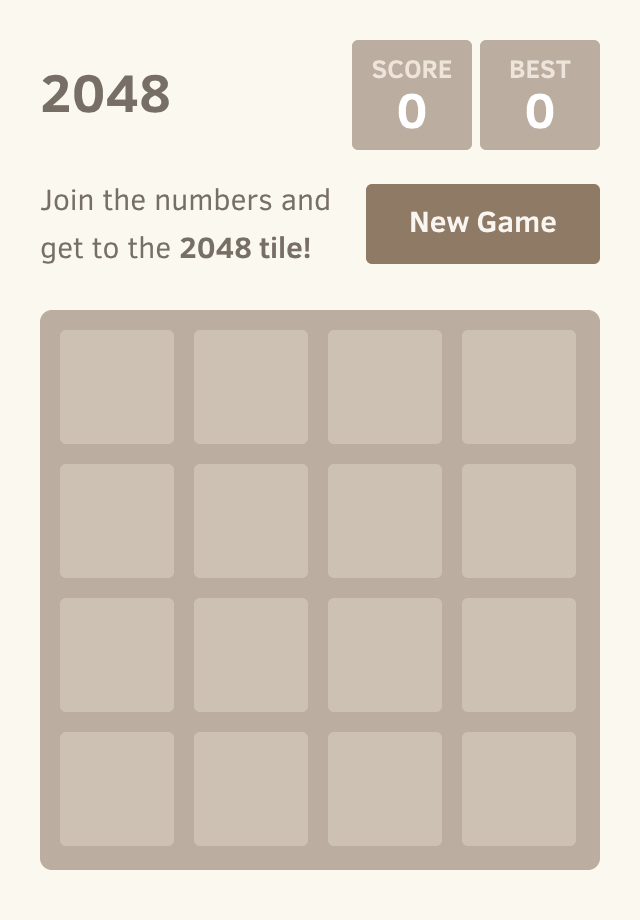 简洁好玩无广告的经典 2048 小游戏