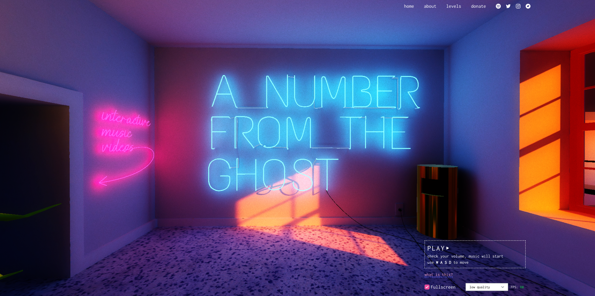 A Number From the Ghost website screenshot