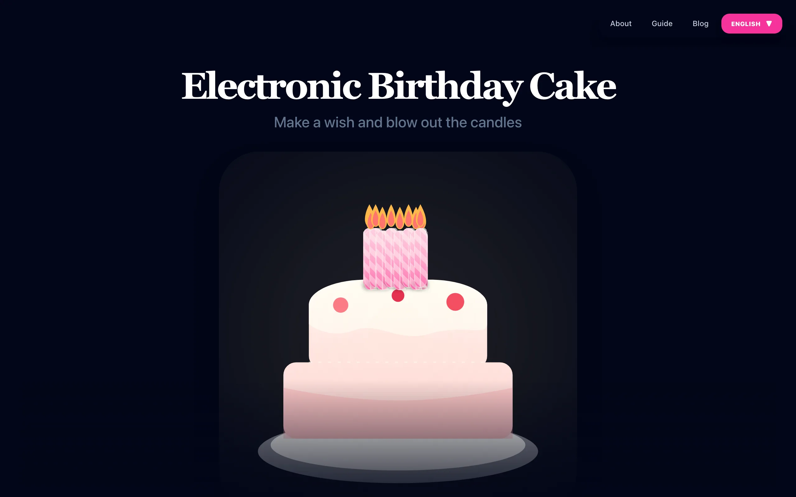 Birthday Cake Online 互动蛋糕页面