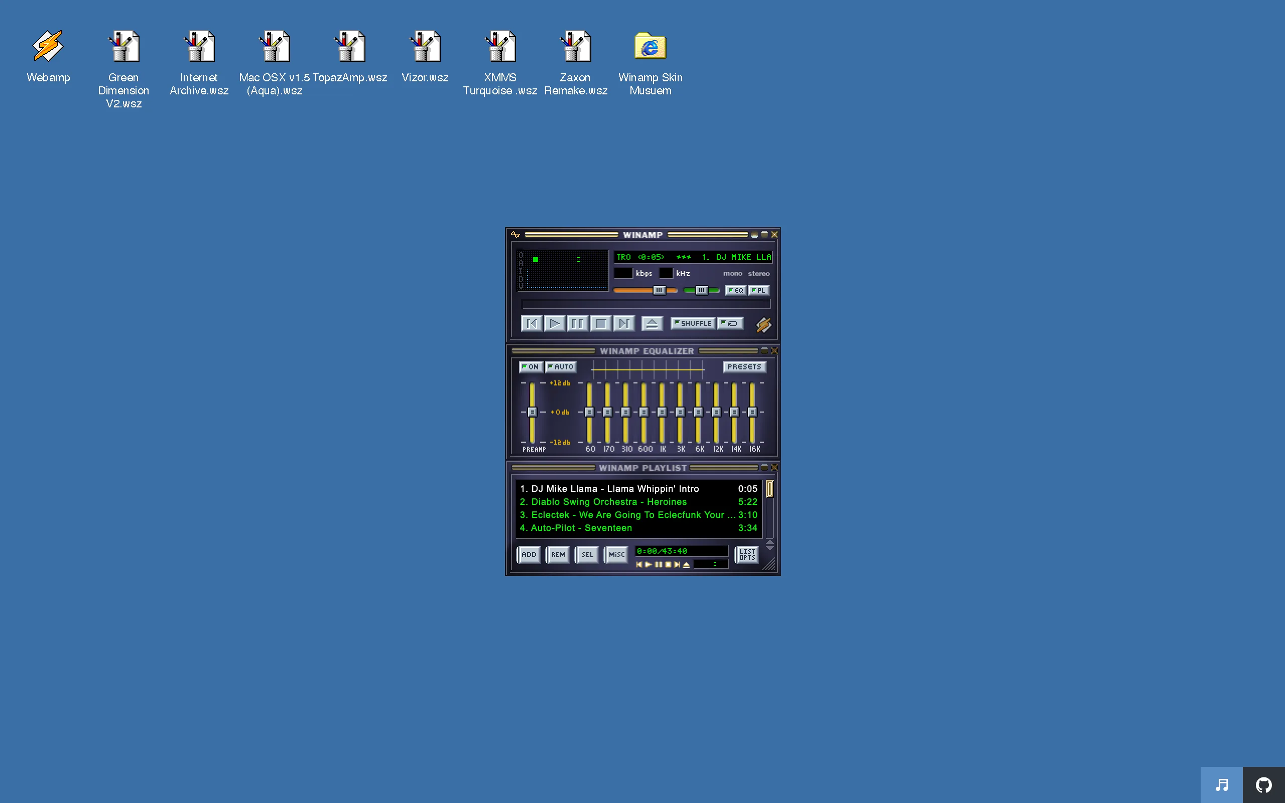 Webamp:浏览器版 Winamp,带 MilkDrop 风格可视化