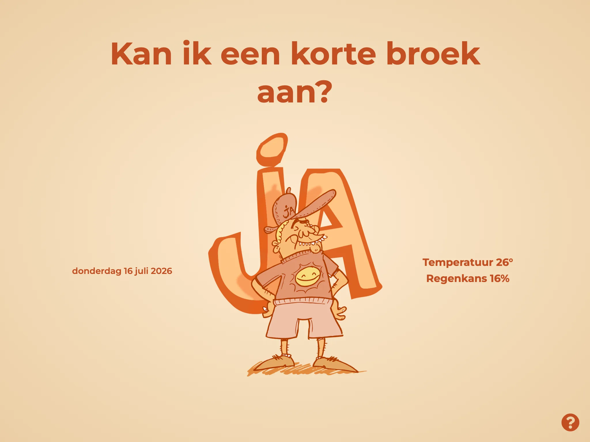 Kan ik een korte broek aan 穿短裤判断